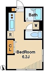 シャンブル 1Kの間取図画像