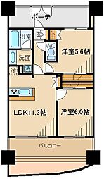ミオカステーロ府中宮町 2LDKの間取図画像