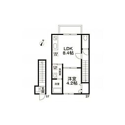 フォンターナ2 1LDKの間取図画像