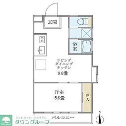 カーサ・グリーンプラザ 1LDKの間取図画像