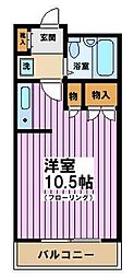 セブンヴィレッヂ ワンルームの間取図画像
