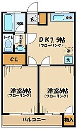 コートアライ 2DKの間取図画像