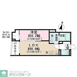 (仮称)東京都練馬区上石神井南町計画 1LDKの間取図画像