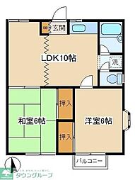 いちょうはいむ 2LDKの間取図画像