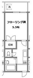 コーポニューリバー7 1Kの間取図画像