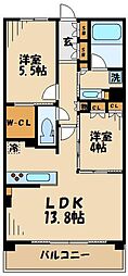 グランフェリシア経堂赤堤 2LDKの間取図画像