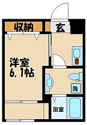 フォセット上北沢 1Kの間取図画像
