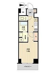 アンビックスつつじヶ丘A棟 1Kの間取図画像
