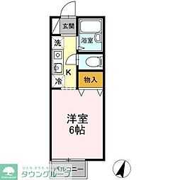 ドルフ北烏山D 1Kの間取図画像