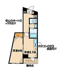 プラウドフラット仙川 1DKの間取図画像