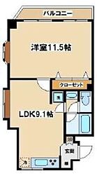 サン・パラッツオ参番館 1LDKの間取図画像