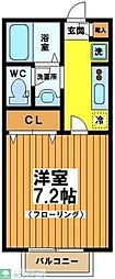 グリーンウインド 1Kの間取図画像