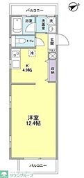 ヴェルデパティオ ワンルームの間取図画像