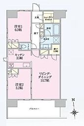 トラープランド翠命館 2LDKの間取図画像