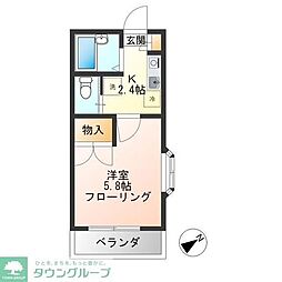 ロイヤルヒルズ 1Kの間取図画像
