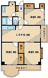 カーサエッチェルサ世田谷 3LDKの間取図画像
