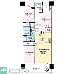 パークホームズ調布桜堤通り 3LDKの間取図画像