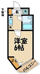 フェニックス芦花公園駅前壱番館 1Kの間取図画像