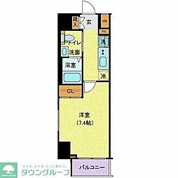 ジェノヴィア目黒南グリーンヴェール 8階1Kの間取り