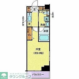 クレヴィスタ西馬込 4階1Kの間取り