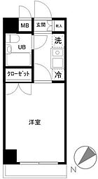 プレールミホカテリーナ武蔵小山 8階1Kの間取り