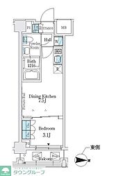 Ｊ．ＧＲＡＮ　Ｃｏｕｒｔ　品川西大井ＥＡＳＴ 1階1DKの間取り