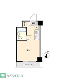 ウエストインパート1 3階ワンルームの間取り