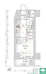 Log戸越 8階1Kの間取り