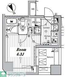 都営浅草線 戸越駅 徒歩6分の賃貸マンション 7階1Kの間取り