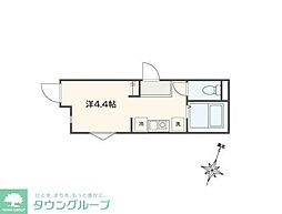 MELDIA祐天寺 1階ワンルームの間取り