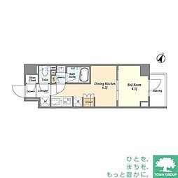 東急池上線 雪が谷大塚駅 徒歩5分の賃貸マンション 3階1DKの間取り