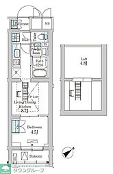 パークアクシス北千束ＭＯＣＸＩＯＮ 1階1LDKの間取り