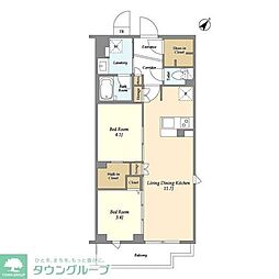 ＫＤＸレジデンス田園調布南 5階2LDKの間取り