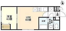 ウェルスクエアイズム西小山 3階1LDKの間取り