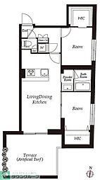 THE CLASS EXCLUSIVE RESIDENCE 1階2LDKの間取り