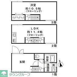 クロススクエア西大井 1階1DKの間取り