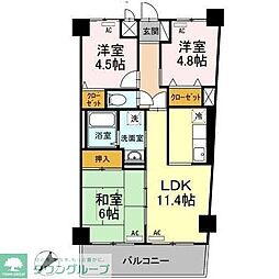 モニュメントスクウェア　参番館 1階3LDKの間取り
