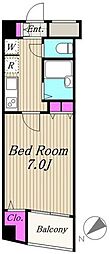 ステージファースト用賀アジールコート 3階1Kの間取り