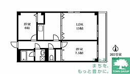 アパートメントカヤ田園調布 2階2LDKの間取り