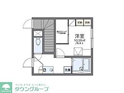 レオパレス大森 1階1Kの間取り