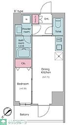 レジディア都立大 1DKの間取図画像