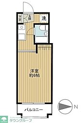 プリュメゾン駒沢 ワンルームの間取図画像