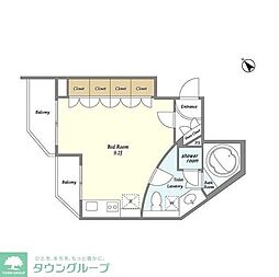 KDXレジデンス学芸大学 ワンルームの間取図画像