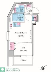 CREVIARXE雪が谷大塚 1DKの間取図画像