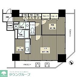 トレステージ目黒 1LDKの間取図画像