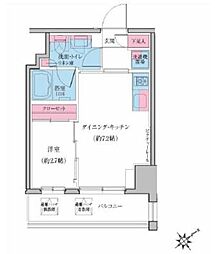CREVIARXE雪が谷大塚 1DKの間取図画像