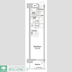 プライムアーバン学芸大学パークフロント ワンルームの間取図画像