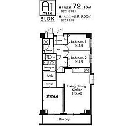 プライムアーバン武蔵小杉Comodo 3LDKの間取図画像