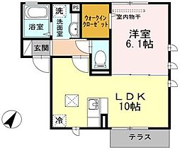 ラ・メール桜上水2 1LDKの間取図画像