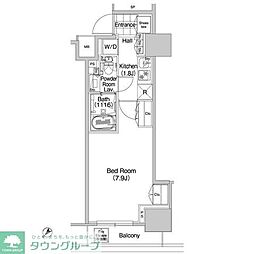 COMFORIA蒲田 1Kの間取図画像